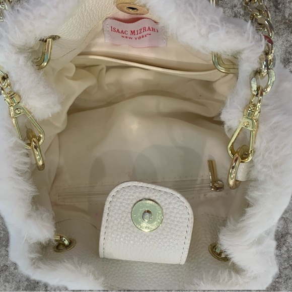 ISACC MIZRAHI WHITE FAUX FOR CROSSBODY BAG - Picture 5 of 5